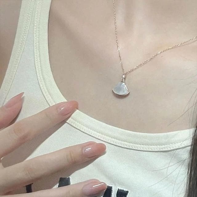 【MoonDy】項鍊 珍珠貝殼項鍊 銀飾品 韓國飾品 結婚禮物 純銀項鍊 造型珍珠項鍊 新娘飾品 情人節禮物