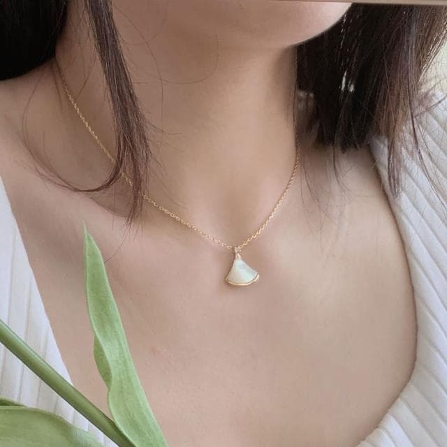 【MoonDy】項鍊 珍珠貝殼項鍊 銀飾品 韓國飾品 結婚禮物 純銀項鍊 造型珍珠項鍊 新娘飾品 情人節禮物