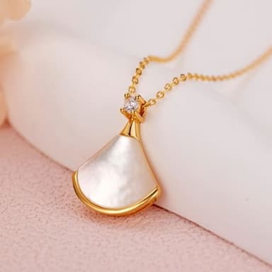 【KEDDY】女項鍊-珍珠貝殼項鍊-銀飾品-生日禮物-韓國飾品-結婚禮物-純銀項鍊-造型珍珠項鍊