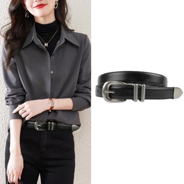 【MoonDy】真皮皮帶 精品皮帶 女生腰帶 皮具 皮帶 褲帶 百搭腰帶 復古皮帶 黑色皮帶 韓國皮帶 禮物 個性皮帶 衣服配件