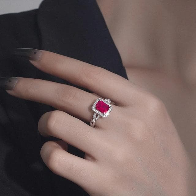 【LEESA】純銀戒指\紅寶石戒指\高級感戒指\歐美婚戒\鋯石套裝\項鍊\耳釘\復古戒指\高級飾品\女生禮物
