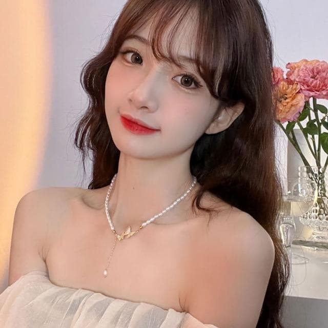 【KT DADA】ins項鍊 巴洛克珍珠項鍊 鎖骨鏈 女生禮物 生日禮物 送禮 項鍊 珍珠項鍊 純銀項鍊 蝴蝶項鍊 流蘇 閨蜜項鍊