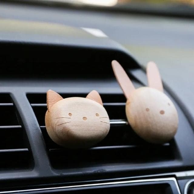 《文創旗艦店》［貓咪］車用擴香夾 1301602(香氛／器具／擴香／木質／交換禮物／Jeantopia)