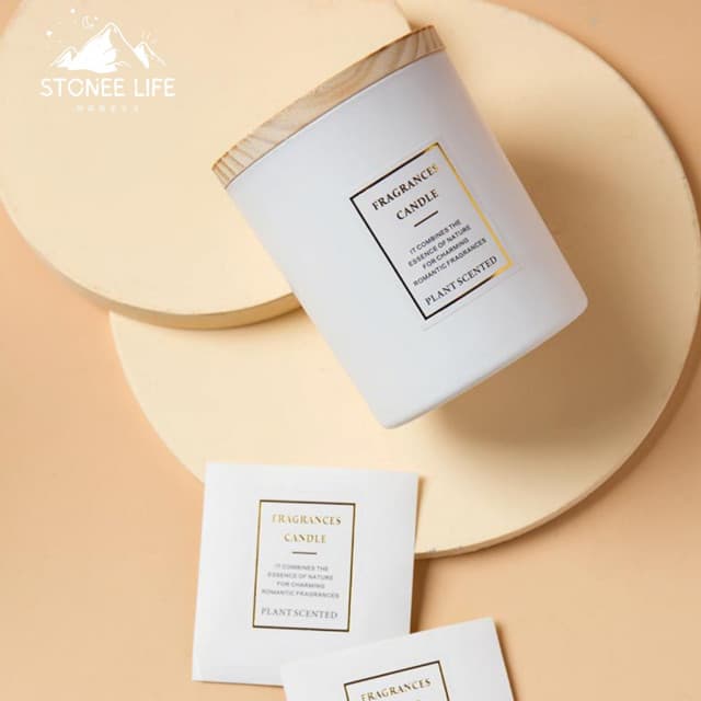 時硐STONE香氛蠟燭-玻璃木蓋(香氛蠟燭 特別調製 大豆蠟 室內香氛 定制香味 療癒 禮物 交換禮物 旅行蠟燭)