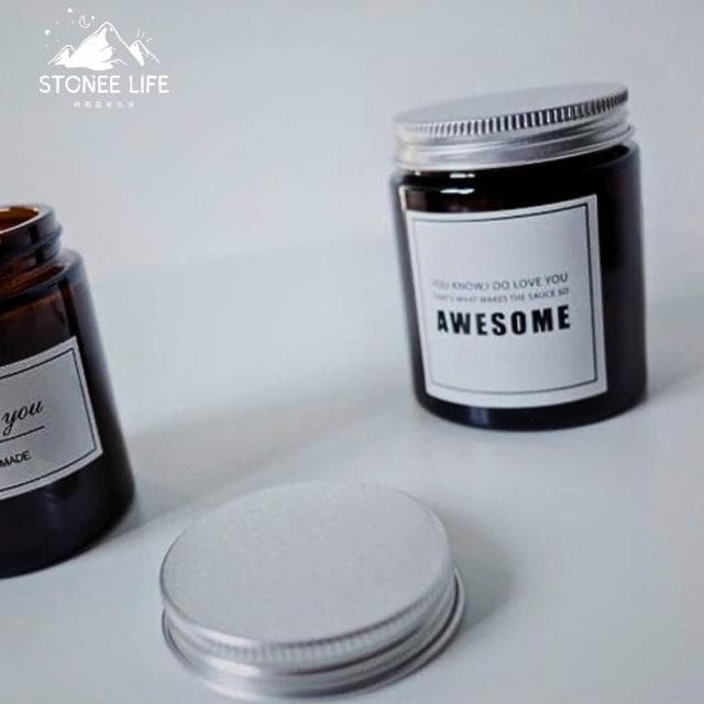 時硐STONE香氛蠟燭-玻璃鋁蓋(香氛蠟燭 特別調製 大豆蠟 室內香氛 定制香味 療癒 禮物 交換禮物 旅行蠟燭)