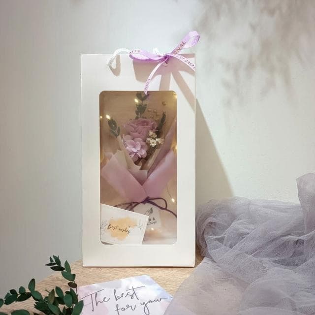 【KIRA與花花藝】花晨月夕/永生花小花束-神秘紫(情人節花束/畢業花束/生日禮物/七夕情人節/永生花/乾燥花/玫瑰)