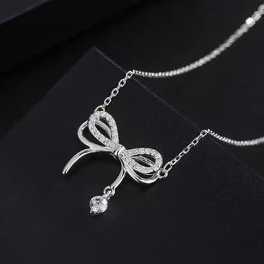 【KEDDY】女生項鍊 韓國項鍊 鎖骨項鍊 女朋友生日禮物 銀飾品 999純銀項鍊 小眾蝴蝶結 情人節禮物