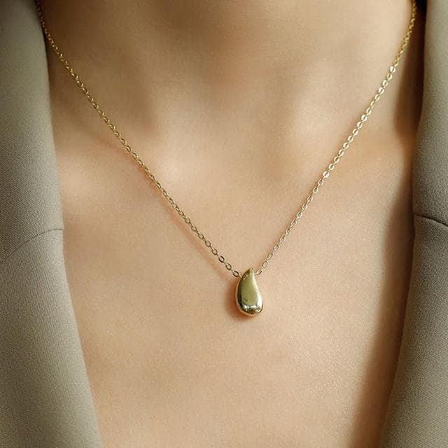 【LEESA】S925純銀項鍊\水滴項鍊\豌豆項鍊\飾品配件\韓國項鍊\日系項鍊\送禮\女生生日禮物\閨蜜項鍊