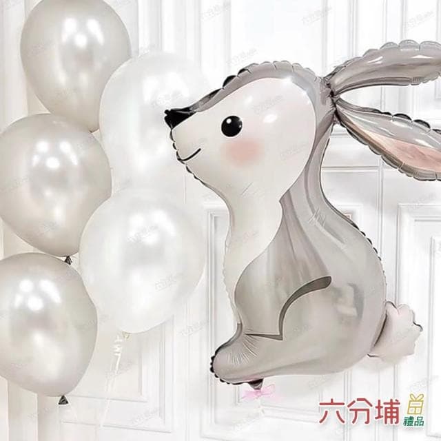 【六分埔禮品】31吋叢林兔子氣球-大尺寸-單入(韓風ins鋁質動物中秋節生日派對佈置裝飾)