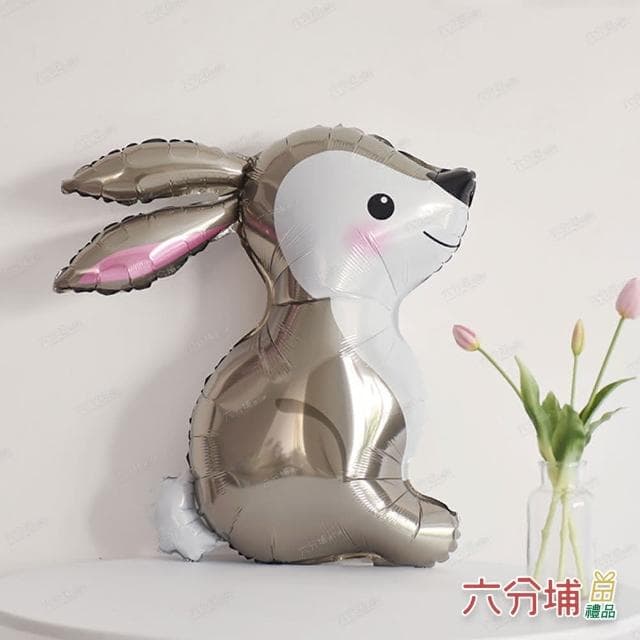 【六分埔禮品】31吋叢林兔子氣球-大尺寸-單入(韓風ins鋁質動物中秋節生日派對佈置裝飾)