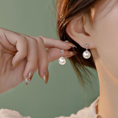 【KT DADA】耳環 天然珍珠 s925銀 飾品 女生飾品 貝珠耳釘 2022年秋冬耳環 抗過敏耳環 復古耳環
