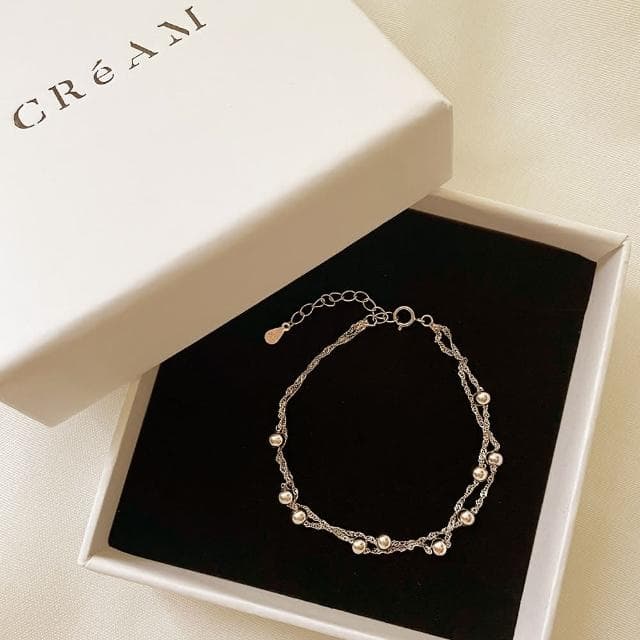 【CReAM】Nikki S925純銀鍍18K金色 幸運圓珠轉珠女手鍊(生日 禮物 送禮 禮盒)