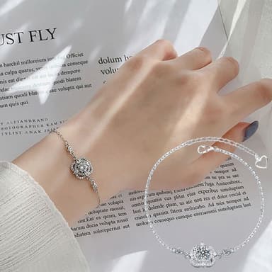 【LEESA】手鏈\高級飾品\女手環\小禮物\S925\莫桑石手鍊\手飾\女生禮物\情人節禮物\鈍銀手鏈\女生手鏈