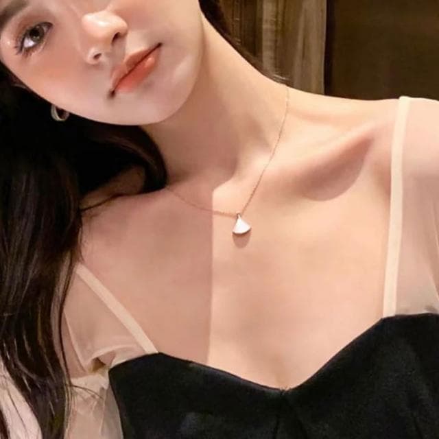 【LEESA】珍珠貝殼項鍊\銀飾品\韓國飾品\結婚禮物\純銀項鍊\造型珍珠項鍊\新娘飾品\高級飾品項鍊