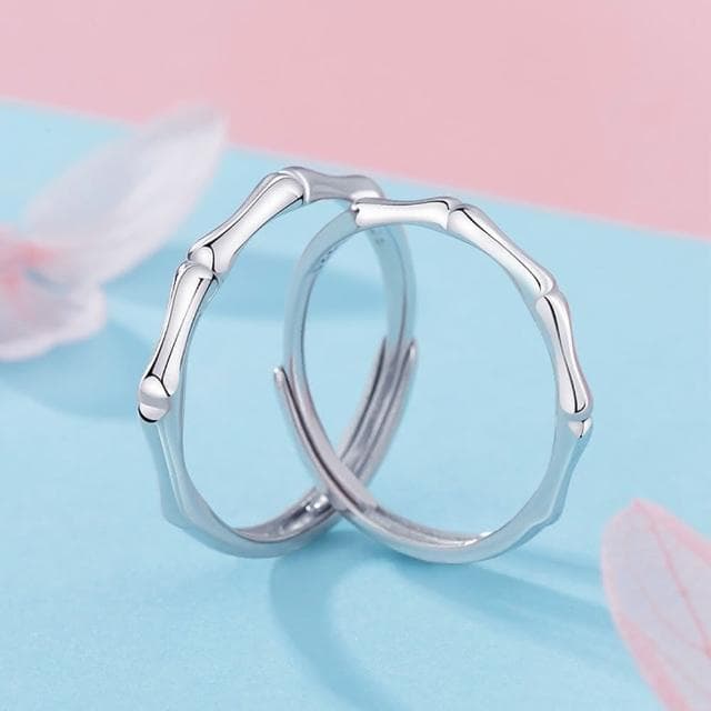 【LEESA】竹節戒指\對戒\求婚戒指\情人節禮物\戒指\女生禮物\925純銀戒指\歐美戒指\可調節戒指