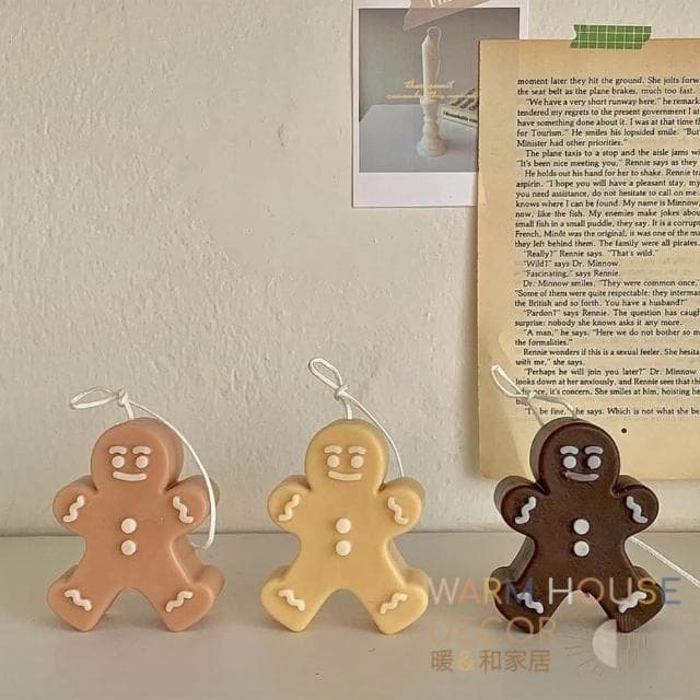 【Warm House Decor 暖和家居】韓系ins風薑餅人蠟燭(聖誕結佈置 聖誕交換禮物 節慶小裝飾 聖誕交換禮物 可愛小蠟燭 聖誕蠟)
