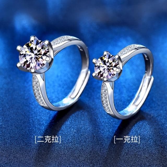 【KT DADA】婚戒 生日禮物 高貴 莫桑石戒指 仿真寶石 貴婦戒指 時尚手飾 女朋友禮物 訂婚戒