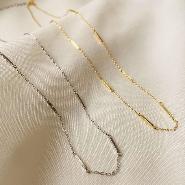 【CReAM】Beata純銀鍍金色銀色 中性鎖骨簡約日常項鍊 女項鏈(生日 禮物 送禮 禮盒)