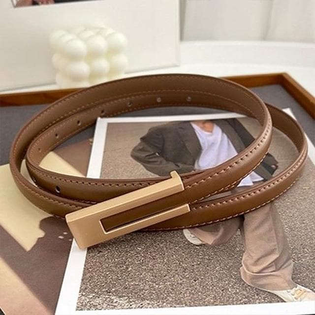 【LEESA】細皮帶\韓國腰帶\復古皮帶\小皮帶\女腰帶\黑色皮帶\百搭腰帶\優雅皮帶\高級款\精品腰帶\女生禮物