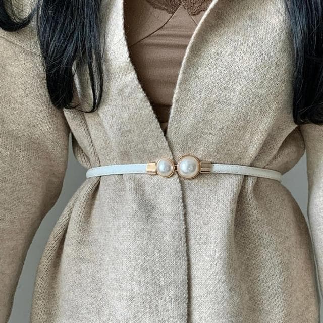 【LEESA】細皮帶\韓國腰帶\復古皮帶\小皮帶\女腰帶\黑色皮帶\百搭腰帶\優雅皮帶\高級款\精品腰帶\女生禮物