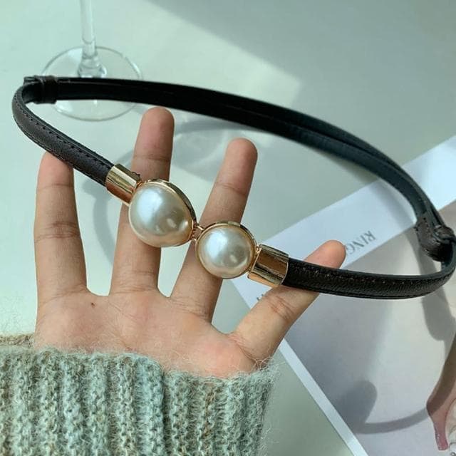 【LEESA】細皮帶\韓國腰帶\復古皮帶\小皮帶\女腰帶\黑色皮帶\百搭腰帶\優雅皮帶\高級款\精品腰帶\女生禮物