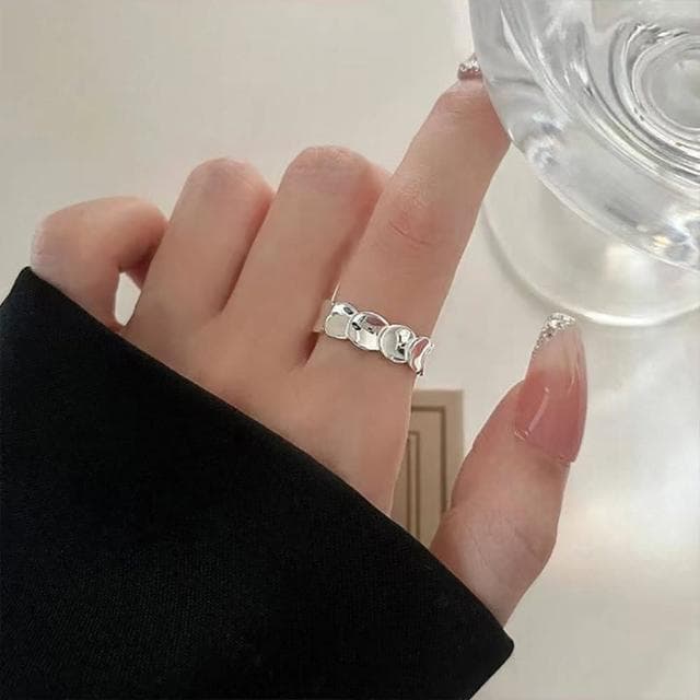 【KT DADA】戒指 戒指女生 925純銀戒指 可調式戒指 個性戒指 寬戒指 女戒指 情人節禮物 小禮物 女生禮物
