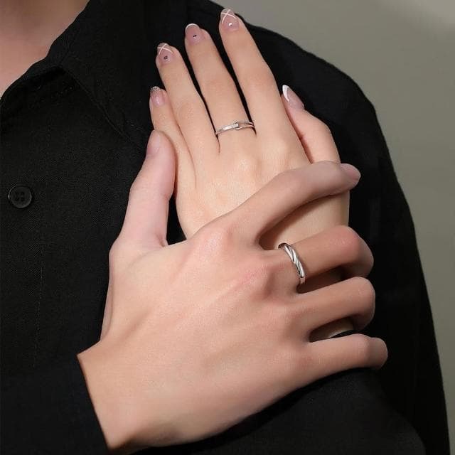 【MoonDy】情侶戒指 求婚戒指 生日禮物 純銀戒指 鋯石戒指 男女對戒 結婚對戒 銀戒 可調節戒指