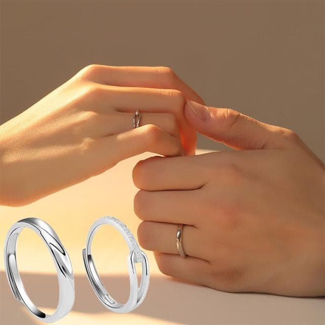 【MoonDy】情侶戒指 求婚戒指 生日禮物 純銀戒指 鋯石戒指 男女對戒 結婚對戒 銀戒 可調節戒指