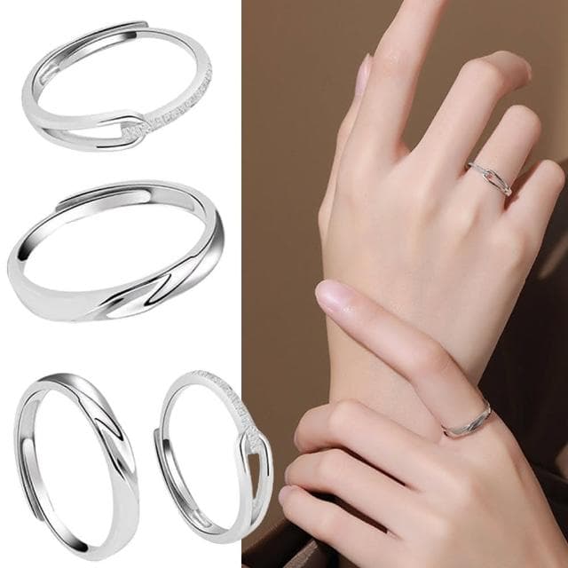 【MoonDy】情侶戒指 求婚戒指 生日禮物 純銀戒指 鋯石戒指 男女對戒 結婚對戒 銀戒 可調節戒指