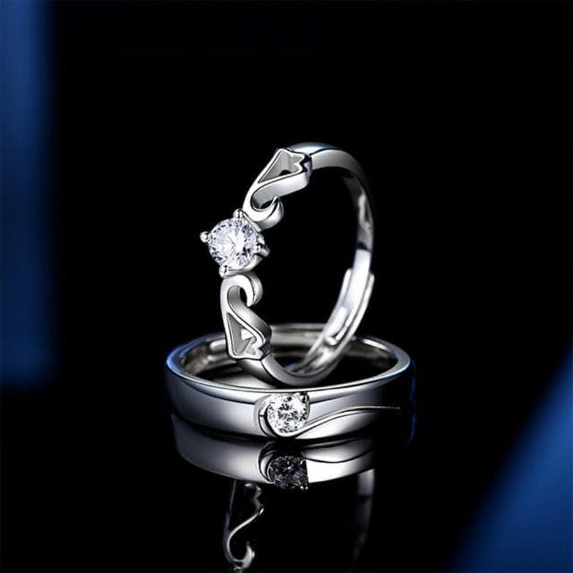【KT DADA】純銀戒指 情侶戒指 生日禮物 求婚戒指 莫桑石戒指 對戒 造型戒指 結婚對戒 婚戒 in戒指 可調式戒指