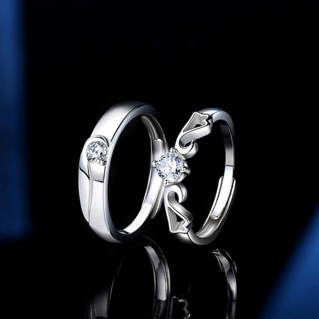 【KT DADA】純銀戒指 情侶戒指 生日禮物 求婚戒指 莫桑石戒指 對戒 造型戒指 結婚對戒 婚戒 in戒指 可調式戒指