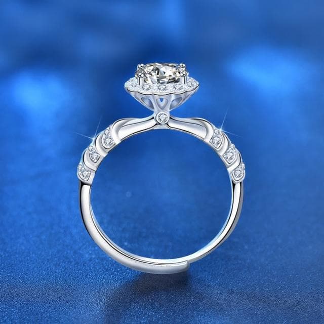 【KT DADA】純銀戒指 求婚戒指 莫桑石戒指 銀戒指 精品戒指 生日禮物 閨蜜戒指 大戒指 生日禮物