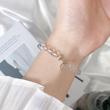 【MoonDy】白水晶手鍊 水晶手鍊 手環 水晶串珠 單圈手鏈 招財手鍊 開運手鍊 平安手鍊 閨蜜手鍊 女生禮物