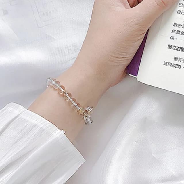 【MoonDy】白水晶手鍊 水晶手鍊 手環 水晶串珠 單圈手鏈 招財手鍊 開運手鍊 平安手鍊 閨蜜手鍊 女生禮物