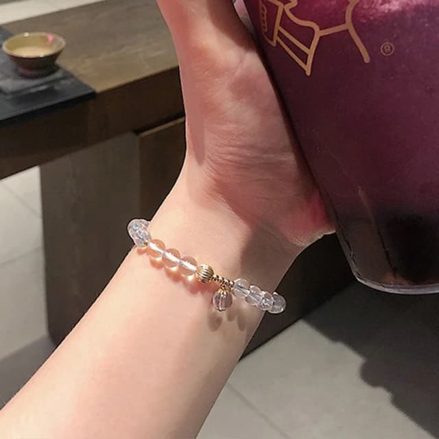 【MoonDy】白水晶手鍊 水晶手鍊 手環 水晶串珠 單圈手鏈 招財手鍊 開運手鍊 平安手鍊 閨蜜手鍊 女生禮物