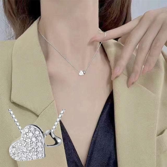 【LEESA】純銀項鍊\愛心項鍊\鎖骨鍊\盒子鍊\閨蜜項鍊\玫瑰金項鍊\可愛項鍊\銀項鍊\生日禮物\細項鍊\女生禮物\送禮