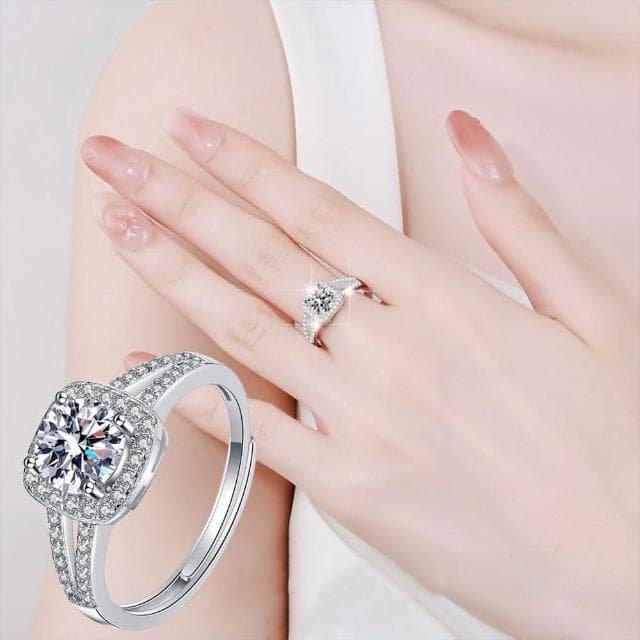 【LEESA】情侶戒指\銀戒指\婚戒\閨蜜戒指\可調式戒指\純銀戒指\鋯石戒指\開口戒指\方形戒指\生日禮物