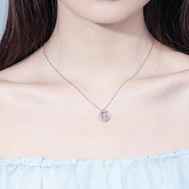 【KT DADA】女生項鍊 送禮 圓圈項鍊 項鍊 項鍊女 純銀項鍊 純銀 星芒項鍊 莫桑石項鍊 閨蜜項鍊 生日禮物