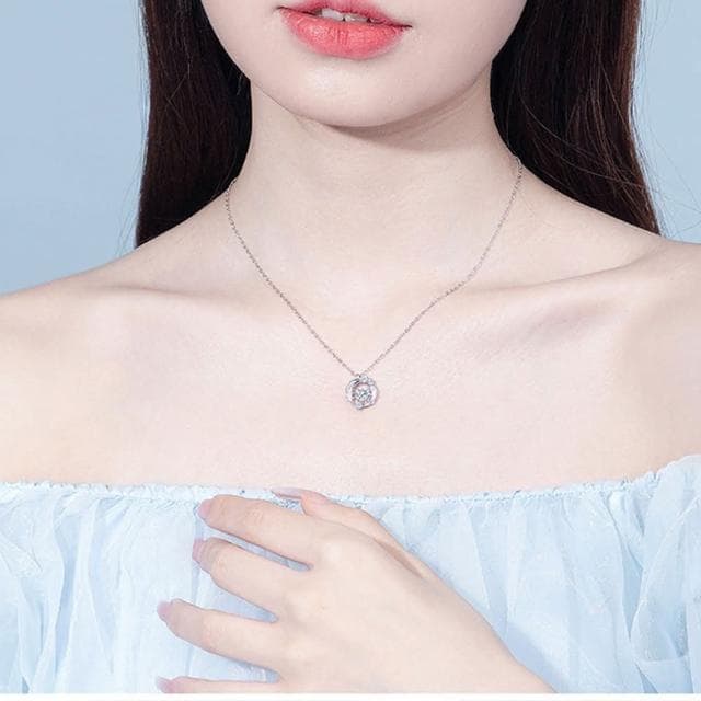 【KT DADA】女生項鍊 送禮 圓圈項鍊 項鍊 項鍊女 純銀項鍊 純銀 星芒項鍊 莫桑石項鍊 閨蜜項鍊 生日禮物