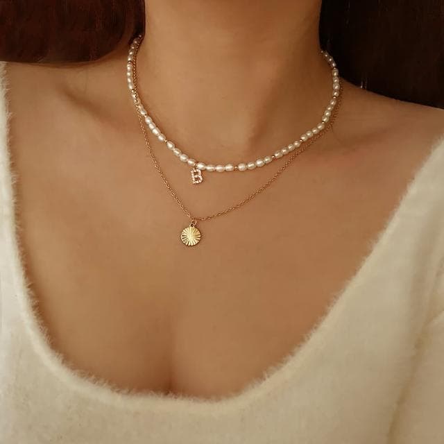 【CReAM】Mildred放射光芒耀眼小圓片鍍18K金色女項鍊(生日 禮物 送禮 禮盒)