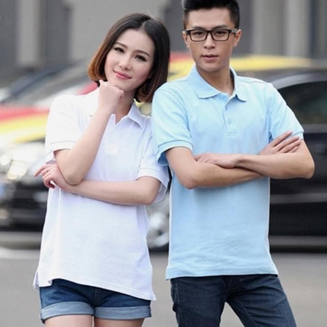 【LEESA】全棉POLO\上衣\襯衫領\POLO衫\翻領短袖\黑色POLO衫\素面POLO\團衣\上班穿搭\情侶衣\生日禮物