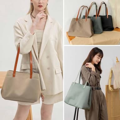 【LEESA】防水手提包\包包女\肩背包\尼龍肩背包\大容量托特包\通勤包\黑色包包\尼龍托特包\防水手提包\韓國包包\禮物
