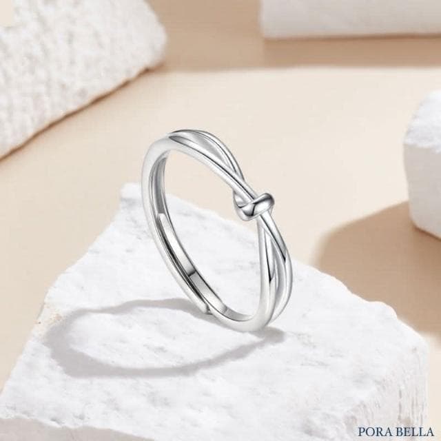 【Porabella】S999純銀鋯石情侶對戒 雙生結戒指 告白禮物 情人節禮物 紀念日禮物 可調開口式戒指 Rings