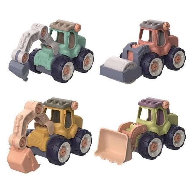 綺羅 兒童可拆卸組裝工程車🚙挖掘機 螺絲刀 拆裝套裝玩具 動手能力 兒童益智玩具車 兒童禮物