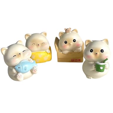【PiNYU 品柚生活傢飾館】4件組 啾咪小貓(啾咪小貓辦公室桌面裝飾可愛貓咪擺件裝飾擺飾品交換禮物)
