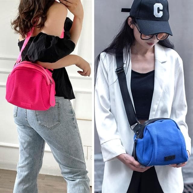 【LEESA】尼龍包\包包\側背包\女斜背包\單肩包\網格側背包\貝殼包\大容量包包\百搭包包\黑色包包\情侶包包\禮物