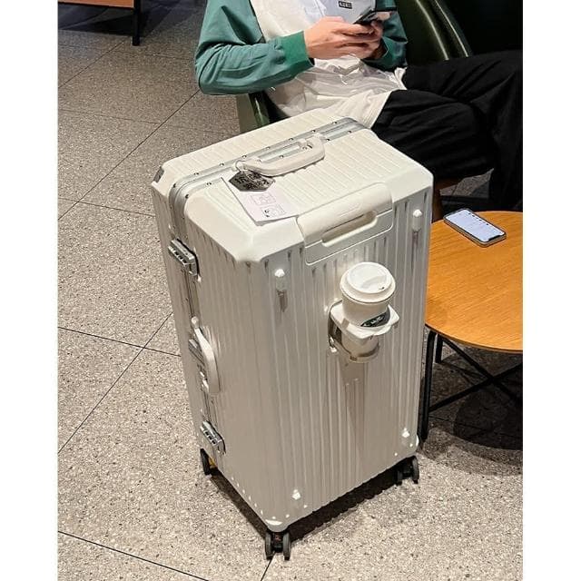 逆主流  32吋大容量行李箱 鋁框行李箱 杯架旅行箱 多功能行李箱行李箱 台灣出貨(胖胖箱，大容量，鋁框，多功能行李箱)