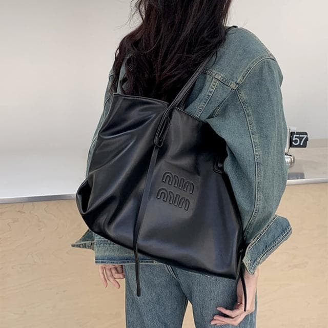 【MoonDy】包包 肩背包 托特包 黑色包包 拉鍊托特包 購物袋 通勤包 大容量托特包 軟皮包包 單肩包女 生日禮物