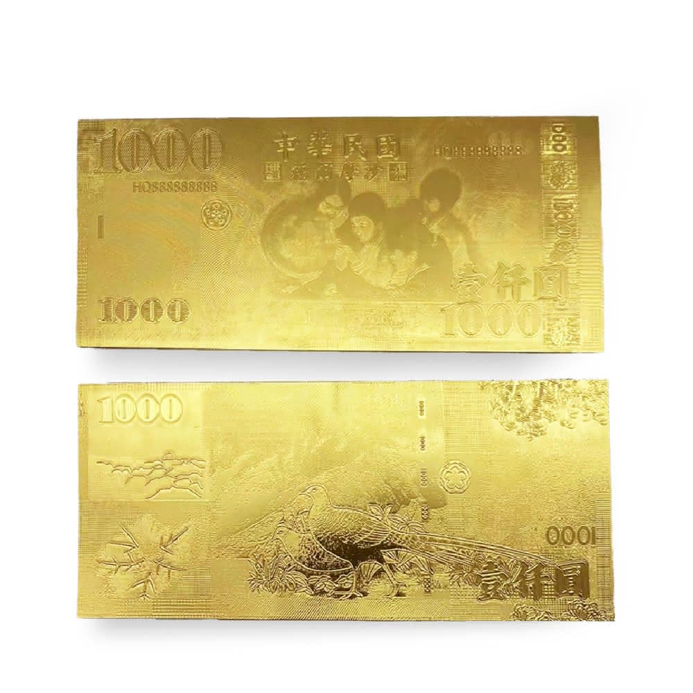 【蕉蕉購物】1000元發財金招財紅包 開運金幣 金箔錢母 新台幣千元金母 禮物 拍攝道具 新年過年
