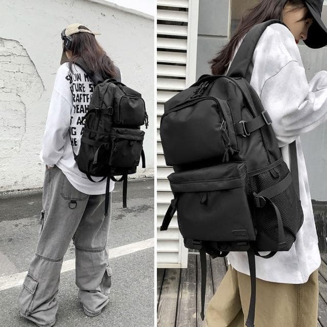 【LEESA】防潑水包包\包包\後背包\尼龍包包\15吋筆電包\尼龍後背包\黑色包包\日系包包\大學生後背包\電腦後背包\禮物